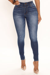 Curvy Booty Lifter Stretch Skinny Jeans - Dark Wash Ins Street